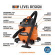 RIDGID HD1400 14 Gallon 6.0-Peak HP NXT Wet/Dry Shop Vacuum with Fine Dust Filter, Hose and Accessories