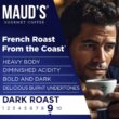 Maud's French Roast Coffee (French Roast From The Coast), 100ct. Solar Energy Produced Recyclable Single Serve French Roast Coffee Pods