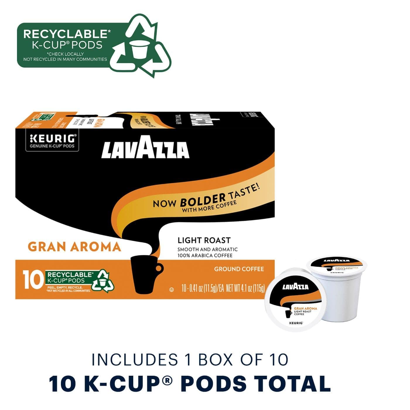 Lavazza Gran Aroma Single-Serve Coffee K-Cup Pods for Keurig Brewer, Light Roast, 10-Count Boxes (Pack of 6) Lavazza Gran Aroma Single-Serve Coffee K-Cup Pods for Keurig Brewer, Light Roast, 10-Count Boxes (Pack of 6) - Image 6