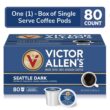 Victor Allen's FG016441 coffee Seattle Blend, Dark Roast, 80Count Single Serve Coffee Pods for Keurig K Cup Brewers, Seattle Dark, 80Count