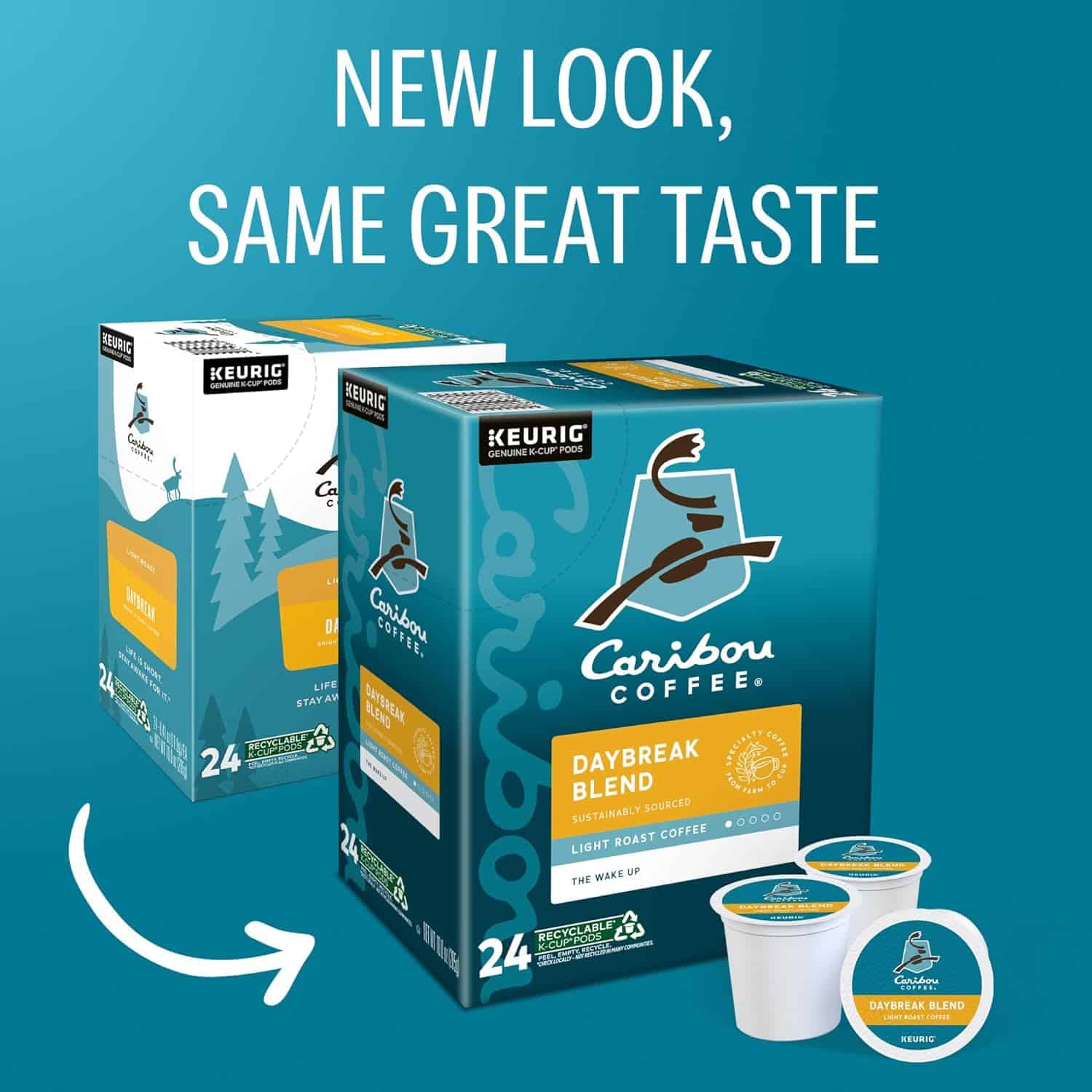 Caribou Coffee Daybreak Morning Blend, Single-Serve Keurig K-Cup Pods, Light Roast Coffee, 24 Count (Pack of 4) Caribou Coffee Daybreak Morning Blend, Single-Serve Keurig K-Cup Pods, Light Roast Coffee, 24 Count (Pack of 4) - Image 2