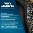 Maud’s Decaf Medium Dark Roast Coffee (Mellow Mood), 100ct. Solar Energy Produced Recyclable Single Serve Decaf Medium Dark Roast Coffee Pods