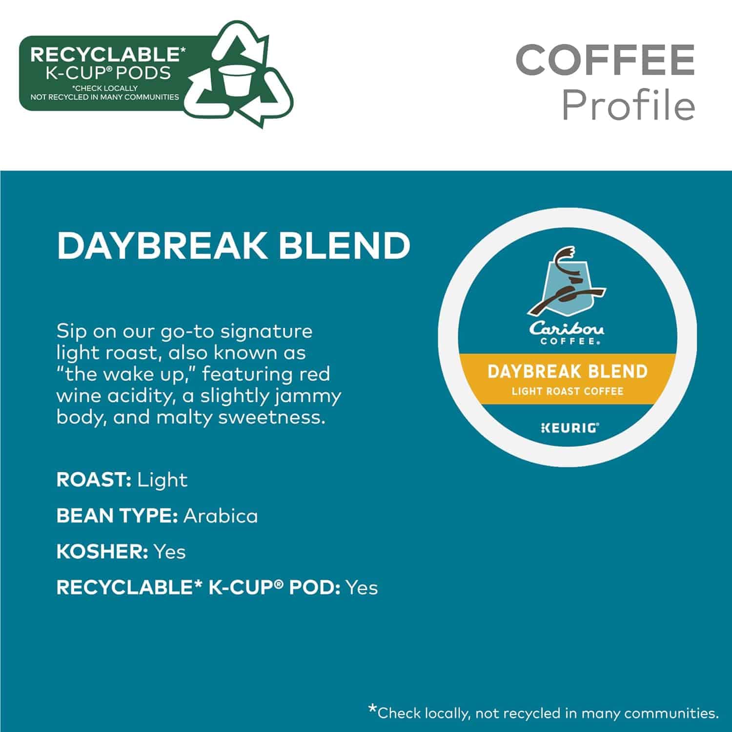 Caribou Coffee Daybreak Morning Blend, Single-Serve Keurig K-Cup Pods, Light Roast Coffee, 24 Count (Pack of 4) Caribou Coffee Daybreak Morning Blend, Single-Serve Keurig K-Cup Pods, Light Roast Coffee, 24 Count (Pack of 4) - Image 14