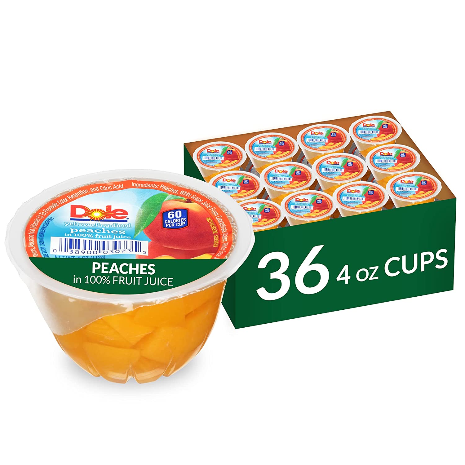 DOLE FRUIT BOWLS Diced Peaches in Fruit Juice, 4 Ounce (36 Cups) DOLE FRUIT BOWLS Diced Peaches in Fruit Juice, 4 Ounce (36 Cups)