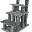 FurHaven Steady Paws Cat & Dog Stairs, 4-Step, Gray,