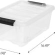 IRIS USA 12 Qt. Plastic Storage Bin Tote Organizing Container, 6 Pack, clear with Black Buckle