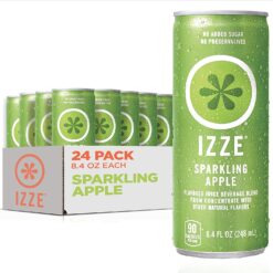 Izze Sparkling Juice, Apple, Multi, Pack of 24, 201.6 Fl Oz