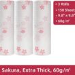 KitchLife Reusable Bamboo Paper Towels - 3 Rolls, Sakura