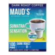 Maud's Dark Roast Sumatra Coffee (Sumatra Sensation), 100ct. Recyclable Single Serve Single Origin Dark Roast Coffee Pods