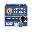 Victor Allen's FG016441 coffee Seattle Blend, Dark Roast, 80Count Single Serve Coffee Pods for Keurig K Cup Brewers, Seattle Dark, 80Count