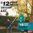 Makita XUX02SM1X4 18V LXT Lithium-Ion Brushless Cordless Couple Shaft Power Head Kit w/String Trimmer & 10 in. Pole Saw Attachments 4.0Ah