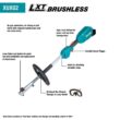 Makita XUX02SM1X4 18V LXT Lithium-Ion Brushless Cordless Couple Shaft Power Head Kit w/String Trimmer & 10 in. Pole Saw Attachments 4.0Ah