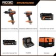 RIDGID R9208 18V Brushless Cordless 2-Tool Combo Kit with Hammer Drill, Impact Driver, (2) Batteries, Charger, and Bag