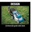 Makita XML03CM1 18 in. 18-Volt X2 (36-Volt) LXT Lithium-Ion Cordless Walk Behind Push Lawn Mower Kit with 4 Batteries (4.0 Ah)