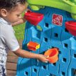 Step2 Waterfall Discovery Wall | Double-Sided Outdoor Water Play Set with 13-Pc Water Accessory Set, Multicolor, Basic