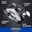 Hammerhead HACS120 12-Amp 7-1/4 Inch Circular Saw with Saw Blade
