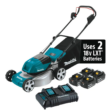 Makita XML03CM1 18 in. 18-Volt X2 (36-Volt) LXT Lithium-Ion Cordless Walk Behind Push Lawn Mower Kit with 4 Batteries (4.0 Ah)