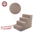 Majestic Pet 4-Step Suede Portable Pet Stairs (Stone)
