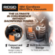 RIDGID WD0319 3 Gal. 18-Volt Cordless Handheld Wet/Dry Shop Vacuum (Tool Only) with Filter, Expandable Hose and Accessories RIDGID WD0319 3 Gal. 18-Volt Cordless Handheld Wet/Dry Shop Vacuum (Tool Only) with Filter, Expandable Hose and Accessories