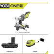 RYOBI P553-PSK005 ONE+ 18V Cordless 7-1/4 in. Compound Miter Saw with 2.0 Ah Battery and Charger