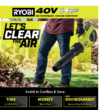 RYOBI RY404140VNM 40V HP Brushless Whisper Series 160 MPH 650 CFM Cordless Battery Leaf Blower with 6.0 Ah Battery and Charger