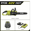 RYOBI RY405100 40V HP Brushless 14 in. Electric Cordless Chainsaw with 4.0 Ah Battery and Charger