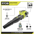 RYOBI RY25AXB 160 MPH 520 CFM 25cc Gas Jet Fan Blower RYOBI RY25AXB 160 MPH 520 CFM 25cc Gas Jet Fan Blower