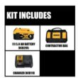 DEWALT DCB205CK 20-Volt MAX XR Premium Lithium-Ion 5.0Ah Battery Pack, Charger & Kit Bag