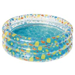 59x21in Inflatable Swimming Pool Blow Up Family Pool For 3 Kids Foldable Swim Ball Pool Center