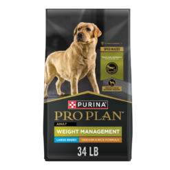 Purina Pro Plan Large Breed Weight Management Dry Dog Food, Chicken and Rice Formula - 34 lb. Bag