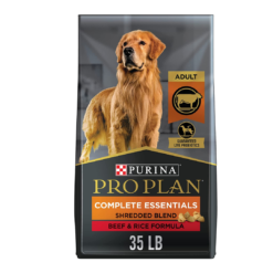 Purina Pro Plan High Protein Dry Dog Food With Probiotics for Dogs, Shredded Blend Beef and Rice Formula - 35 lb. Bag