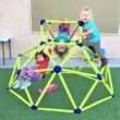 Eezy Peezy Monkey Bars Climbing Tower - Active Outdoor Fun for Kids Ages 3 to 8 Years Old, Green/Blue
