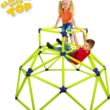 Eezy Peezy Monkey Bars Climbing Tower - Active Outdoor Fun for Kids Ages 3 to 8 Years Old, Green/Blue