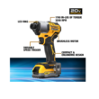 DEWALT DCF840E1 20V 1/4 in IMPACT DRIVER WITH POWERSTACK BATTERY