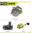 RYOBI P507K1 ONE+ 18V Cordless 6-1/2 in. Circular Saw Kit with 4.0 Ah Battery and 18V Charger