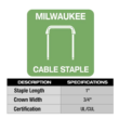 Milwaukee 2448-20 M12 12-Volt Lithium-Ion Cordless Cable Stapler (Tool-Only)