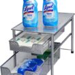 Simple Houseware Stackable 2 Tier Sliding Basket Organizer Drawer, Silver