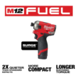 Milwaukee 2551-22-2457-20 M12 FUEL SURGE 12V Lithium-Ion Brushless Cordless 1/4 in. Hex Impact Driver Compact Kit w/ M12 3/8 in. Ratchet