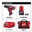 Milwaukee 2407-22 M12 12-Volt Lithium-Ion Cordless 3/8 in. Drill/Driver Kit with Two 1.5 Ah Batteries, Charger and Tool Bag