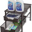 Simple Houseware Stackable 2 Tier Sliding Basket Organizer Drawer, Bronze