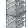 Simple Houseware Stackable 3 Tier Sliding Basket Organizer Drawer, Silver