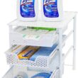 Simple Houseware Stackable 3 Tier Sliding Basket Organizer Drawer, White