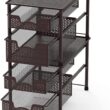 Simple Houseware Stackable 2 Tier Sliding Basket Organizer Drawer, Bronze
