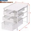 Simple Houseware Stackable 3 Tier Sliding Basket Organizer Drawer, White