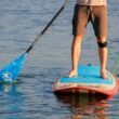 Abahub Carbon SUP Paddles, 1 x 3 Section Adjustable 67" - 86", Blue Wave