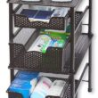 Simple Houseware Stackable 2 Tier Sliding Basket Organizer Drawer, Bronze
