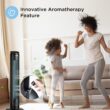 PELONIS 42’’ Oscillating Tower Fan with Aromatherapy Diffuser, Remote Control, Black
