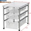 Simple Houseware Stackable 3 Tier Sliding Basket Organizer Drawer, Chrome