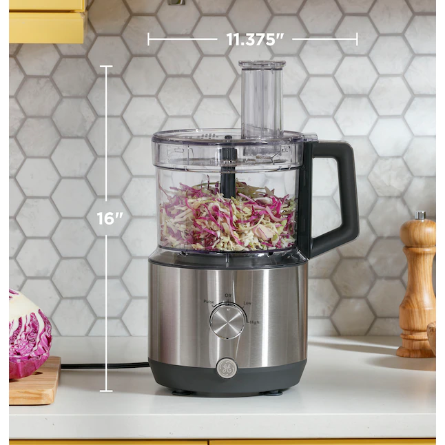 GE Food Processor | 12 Cup | Complete With 3 Feeding Tubes, Stainless Steel Mixing Blade & Shredding Disc | 3 Speed | Great for Shredded Cheese, Chicken & More | Kitchen Essentials | 550 Watts GE Food Processor | 12 Cup | Complete With 3 Feeding Tubes, Stainless Steel Mixing Blade & Shredding Disc | 3 Speed | Great for Shredded Cheese, Chicken & More | Kitchen Essentials | 550 Watts - Image 18
