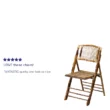 Flash Furniture 4-Pack Bamboo Standard Folding Chair with Solid Seat (Indoor or Outdoor)